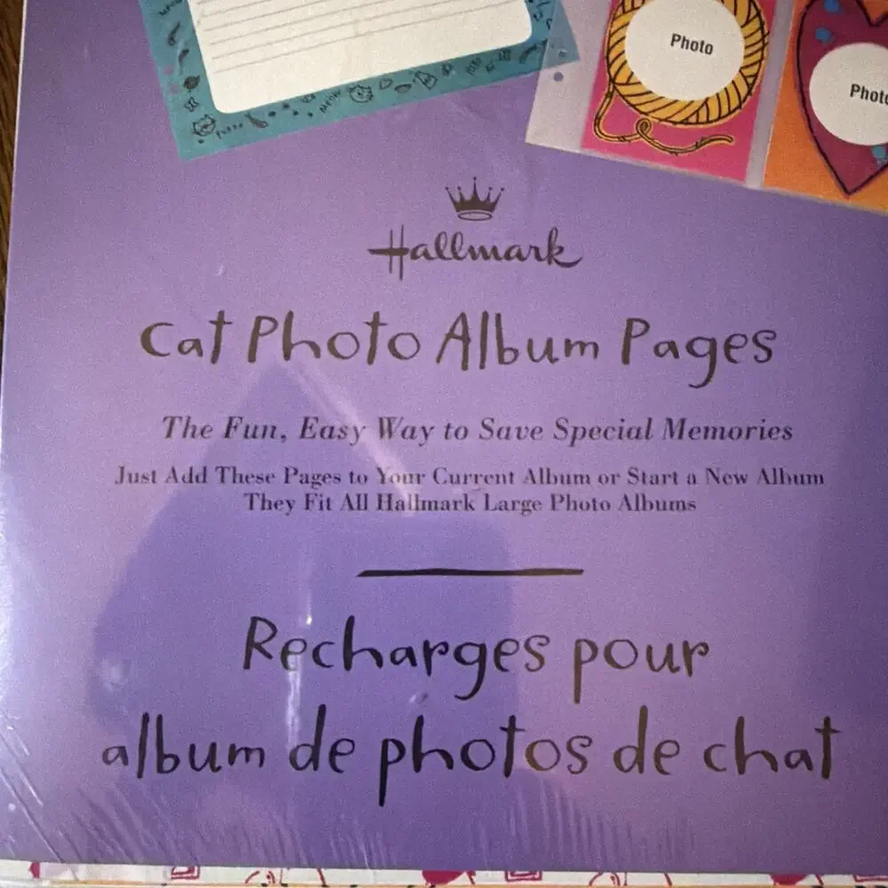 HALLMARK AR1104 Scrapbook Cat Photo Album Self-Adhesive Pages Stickers Refill